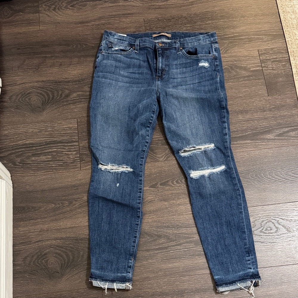 Joe's Jeans Dark Blue Distressed Skinny Jeans